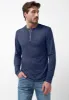 Kaduk Men's Long-Sleeve Henley Top in Dark Blue - BM24041 sold by Buffalo David Bitton