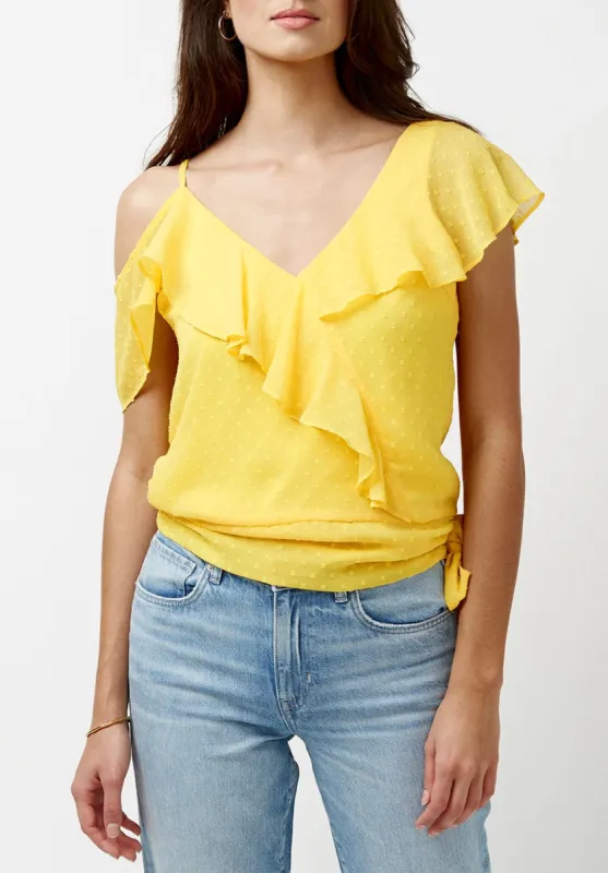 Addison Women's Off Shoulder Blouse in Beach Ball Yellow - WT1406P sold by Buffalo David Bitton