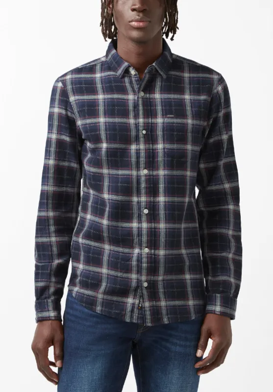 Sago Men’s Long-Sleeve Shirt in Midnight Blue Plaid - BM24029 sold by Buffalo David Bitton