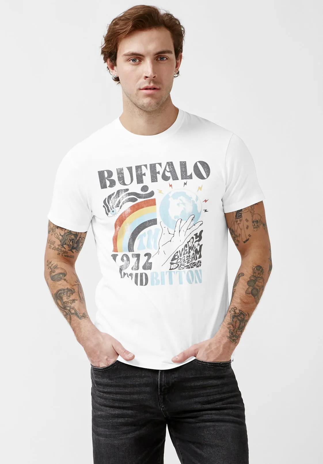 Tawen White Short-Sleeve Men’s T-Shirt - BM23973 sold by Buffalo David Bitton product image thumbnail 3