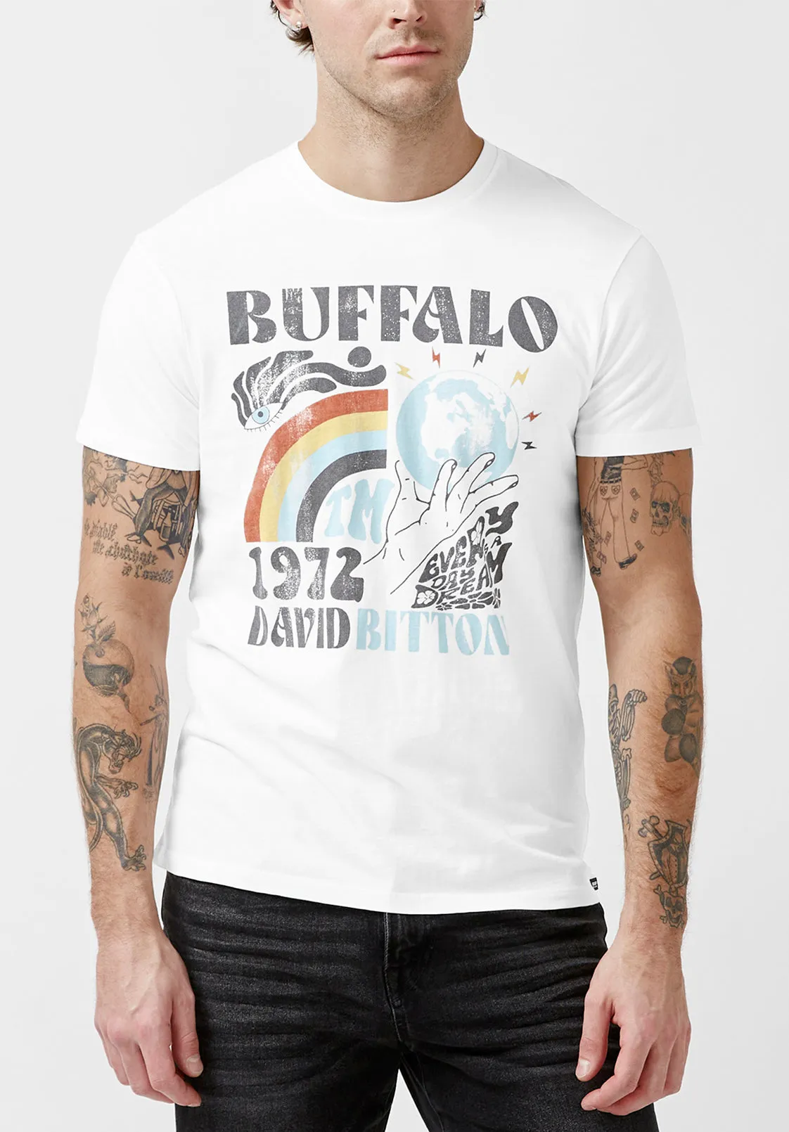Tawen White Short-Sleeve Men’s T-Shirt - BM23973 sold by Buffalo David Bitton