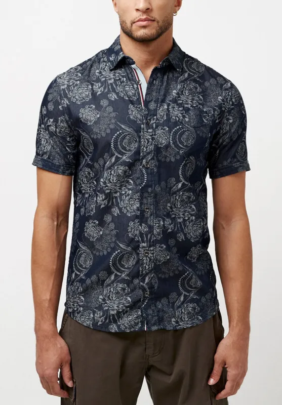 Short Sleeves Sidig Floral Slim Shirt - BM23886 sold by Buffalo David Bitton