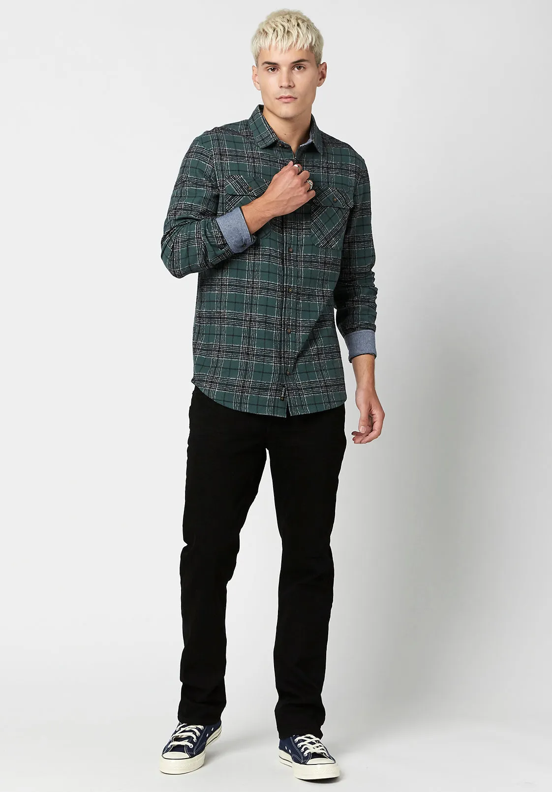 Plaid & Chambray Salice Shirt - BM23664 sold by Buffalo David Bitton product image thumbnail 4