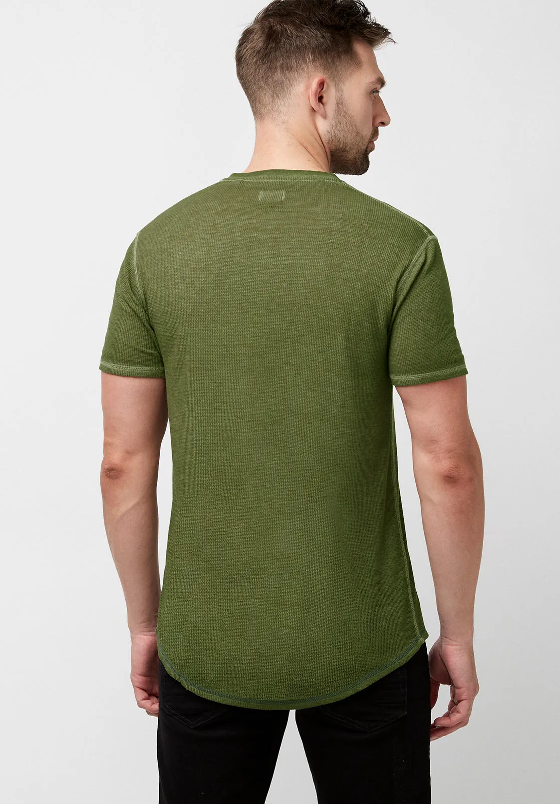 Kadya Waffle Knit Army Green T-Shirt - BM23844 sold by Buffalo David Bitton product image thumbnail 2