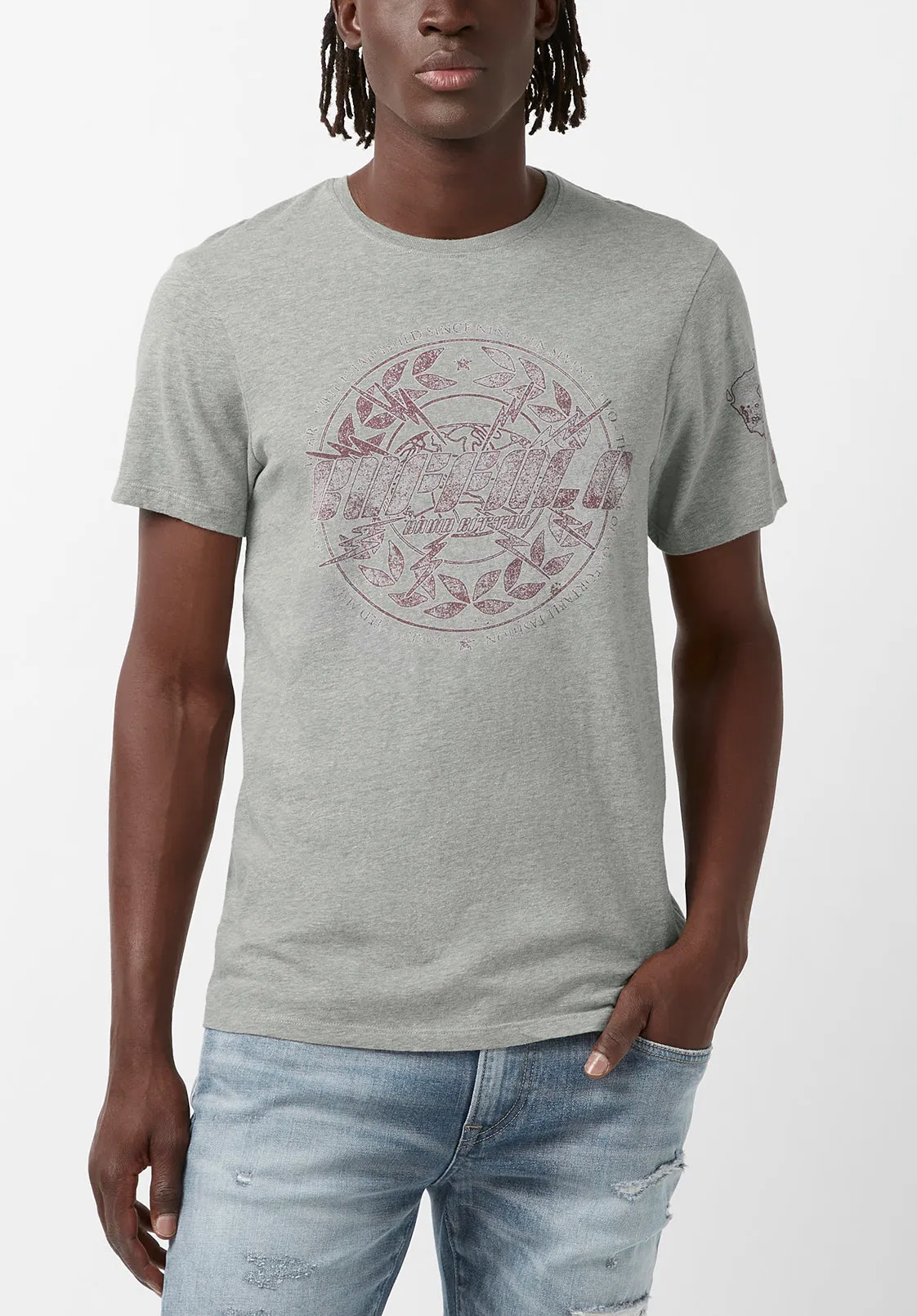 Tiloop Men’s Short-Sleeve T-Shirt in Grey - BM24183 sold by Buffalo David Bitton