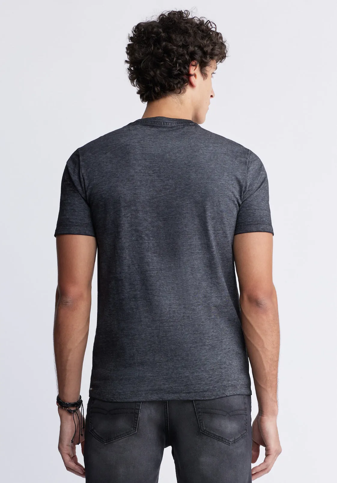 Talop Men's T-shirt in Black Print - BM24309 sold by Buffalo David Bitton product image thumbnail 3