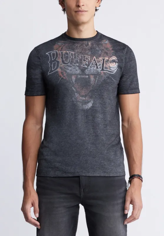 Talop Men's T-shirt in Black Print - BM24309 sold by Buffalo David Bitton