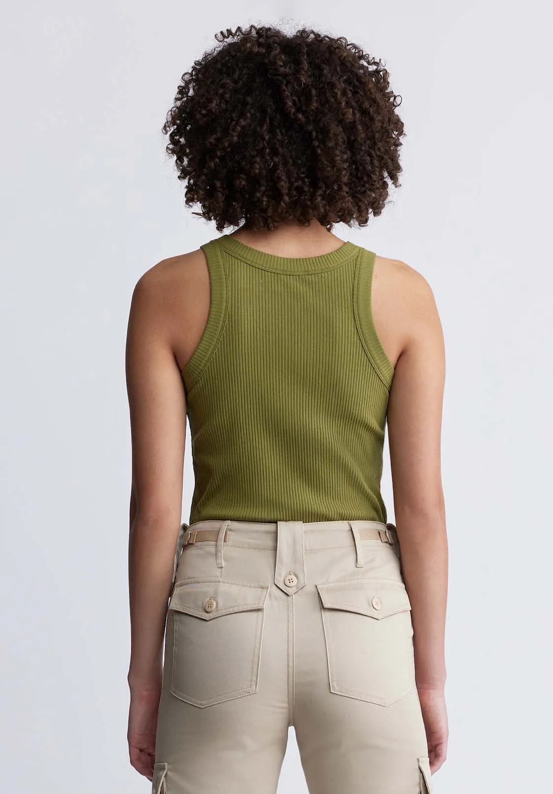 Regine Women’s Ribbed Tank Top in Olive - KT0119P sold by Buffalo David Bitton product image thumbnail 4