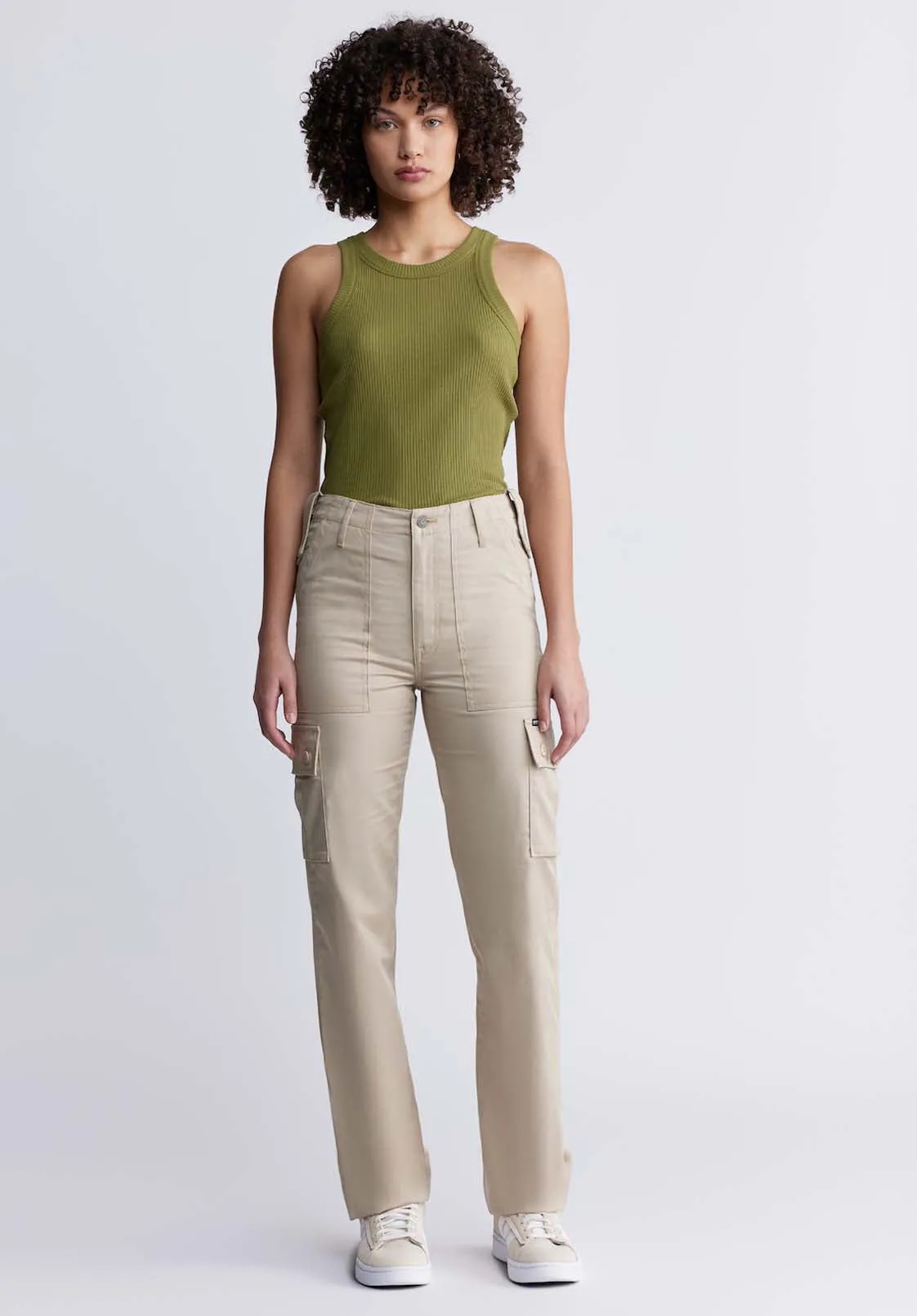 Regine Women’s Ribbed Tank Top in Olive - KT0119P sold by Buffalo David Bitton product image thumbnail 5