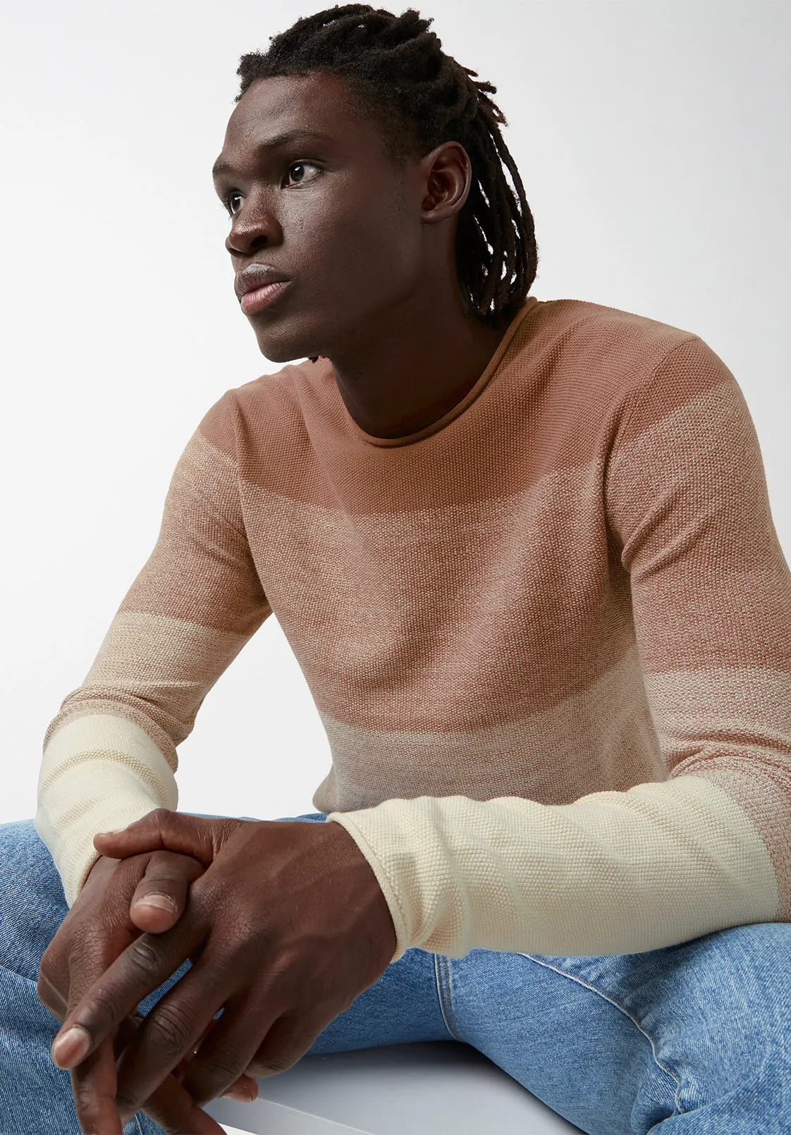 Wakoni Men’s Sweater in Beige Combo - BM24015 sold by Buffalo David Bitton product image thumbnail 5