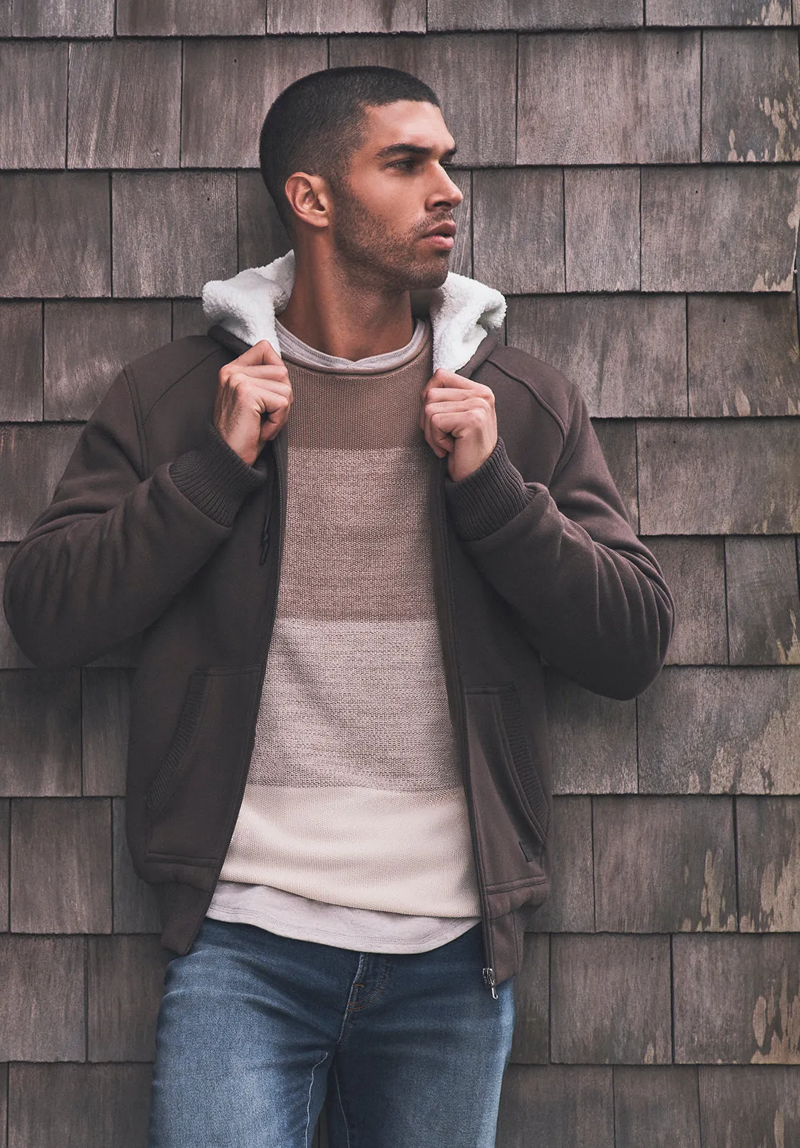 Wakoni Men’s Sweater in Beige Combo - BM24015 sold by Buffalo David Bitton product image thumbnail 2