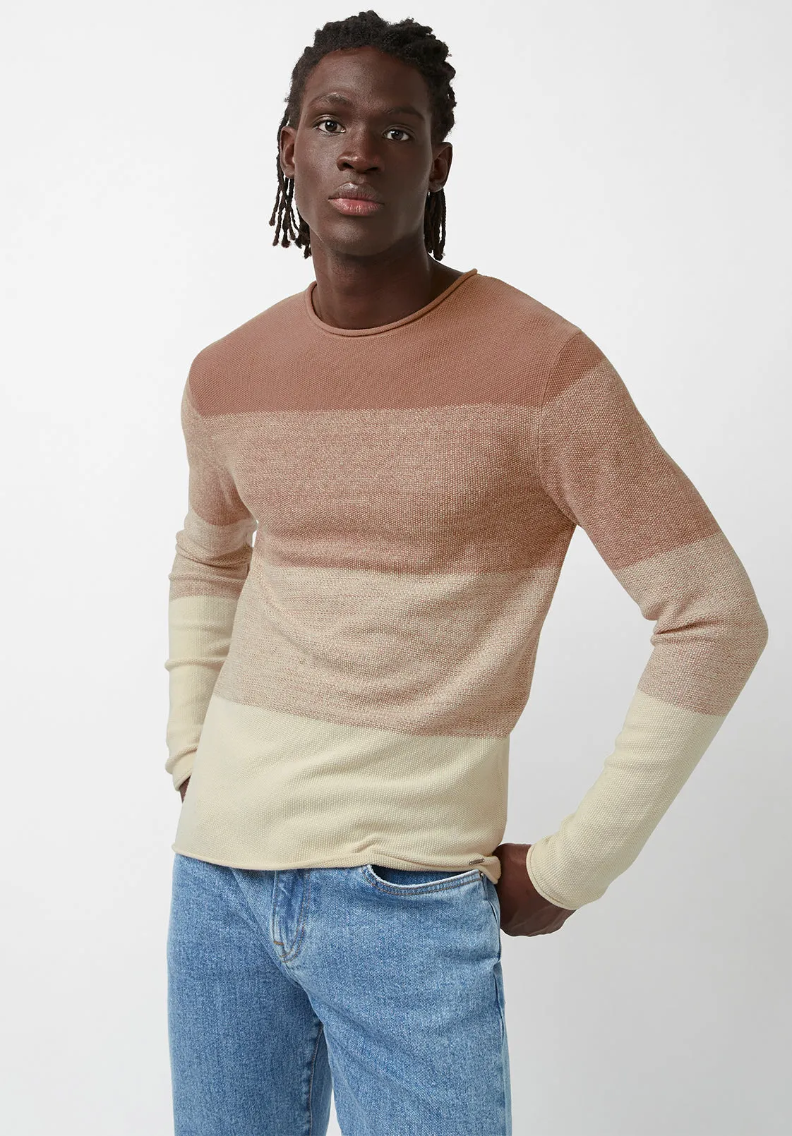 Wakoni Men’s Sweater in Beige Combo - BM24015 sold by Buffalo David Bitton product image thumbnail 4