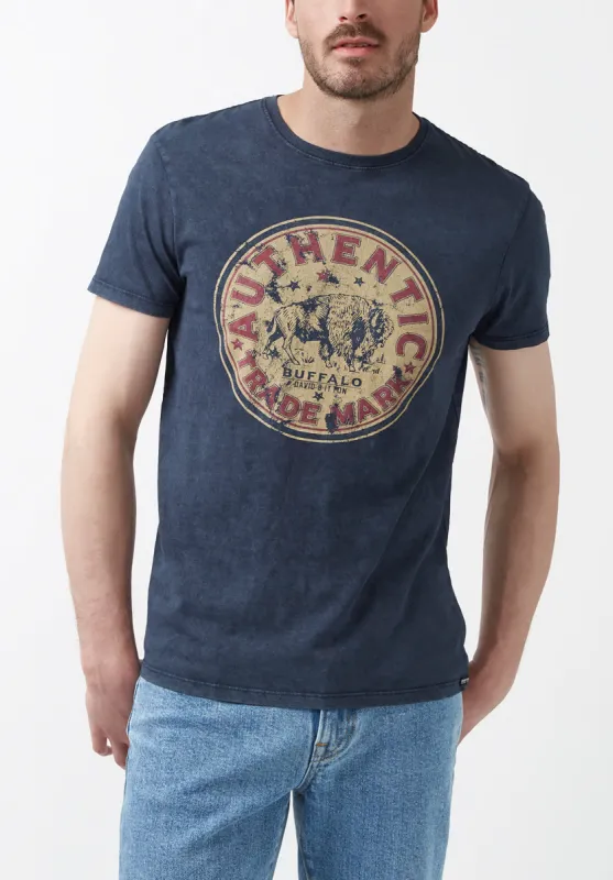 Togass Men’s T-Shirt in Navy- BM24168 sold by Buffalo David Bitton