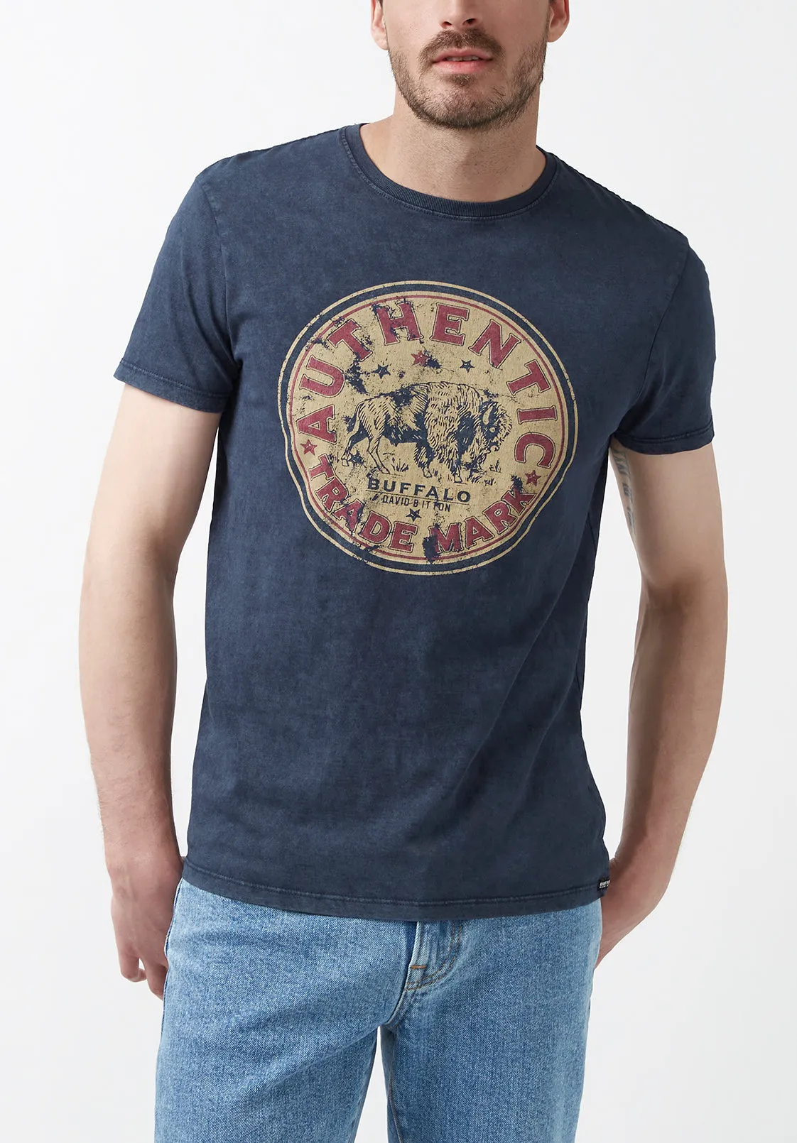 Togass Men’s T-Shirt in Navy- BM24168 sold by Buffalo David Bitton