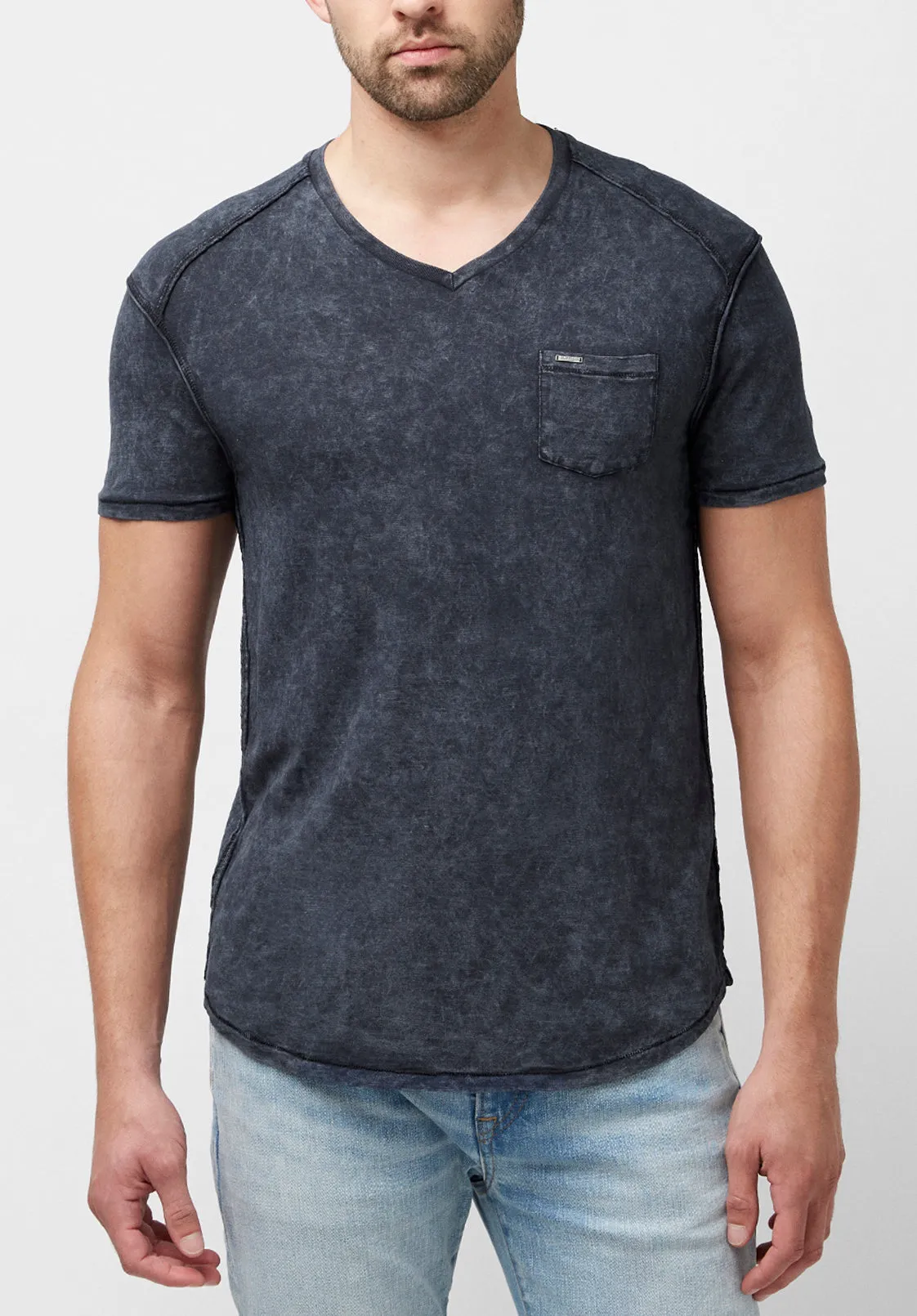 Kamiz Acid Wash Pocket T-Shirt - BM23839 sold by Buffalo David Bitton