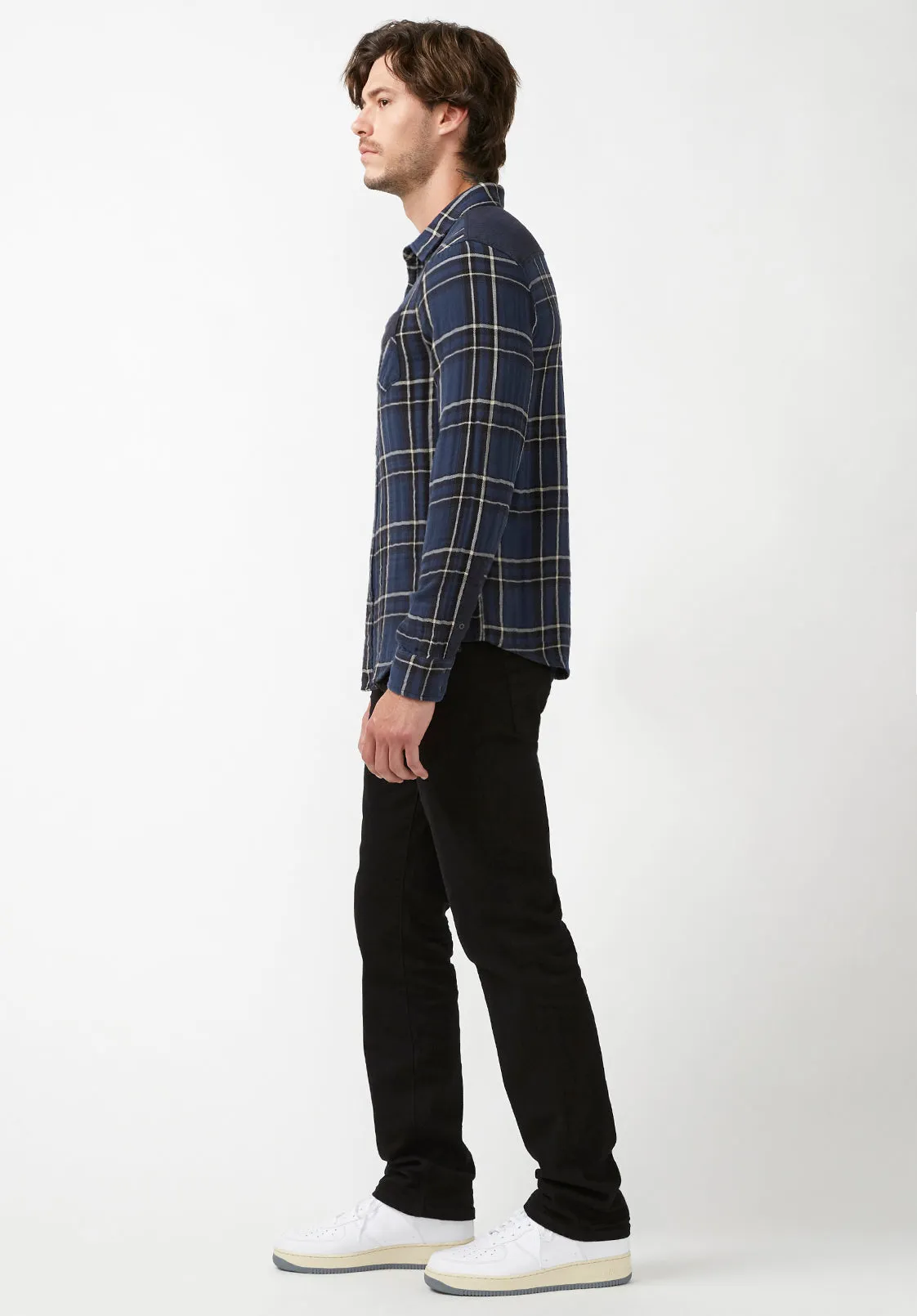 Sujay Men's Long Sleeve Shirt in Navy Plaid - BM24117 sold by Buffalo David Bitton product image thumbnail 4