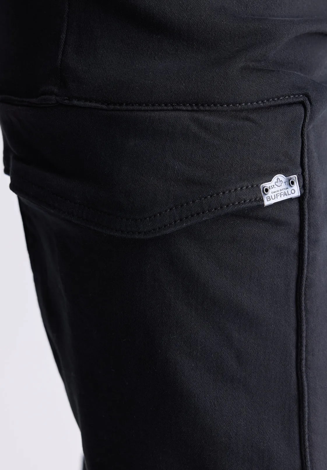 Slim Tapered Jim Men's Fleece Pants, Black - BM26010 sold by Buffalo David Bitton product image thumbnail 5