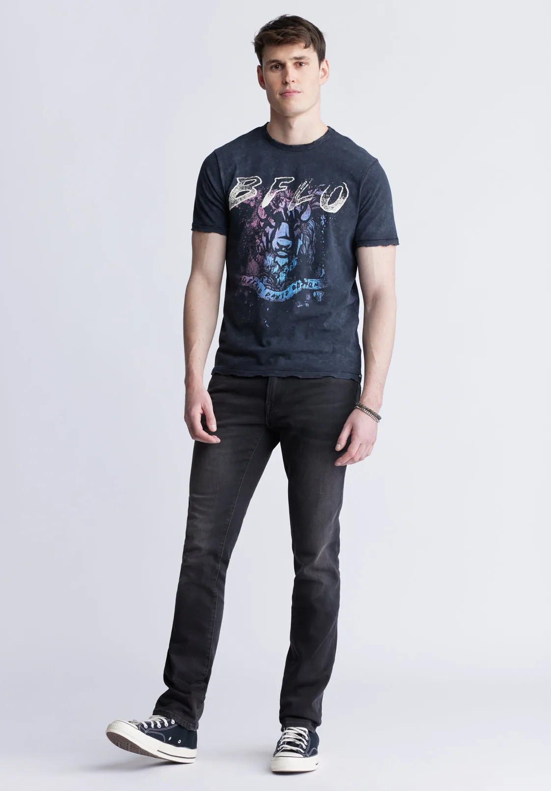 Tizoc Men's Short Sleeve Graphic T-shirt, Black - BM24410 sold by Buffalo David Bitton product image thumbnail 5