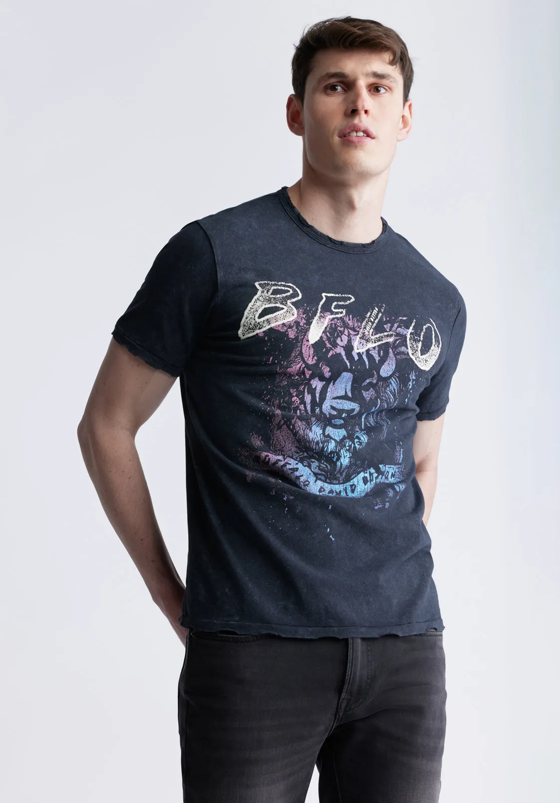 Tizoc Men's Short Sleeve Graphic T-shirt, Black - BM24410 sold by Buffalo David Bitton product image thumbnail 2