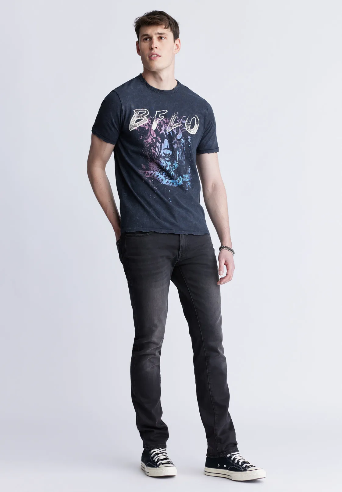 Tizoc Men's Short Sleeve Graphic T-shirt, Black - BM24410 sold by Buffalo David Bitton product image thumbnail 4