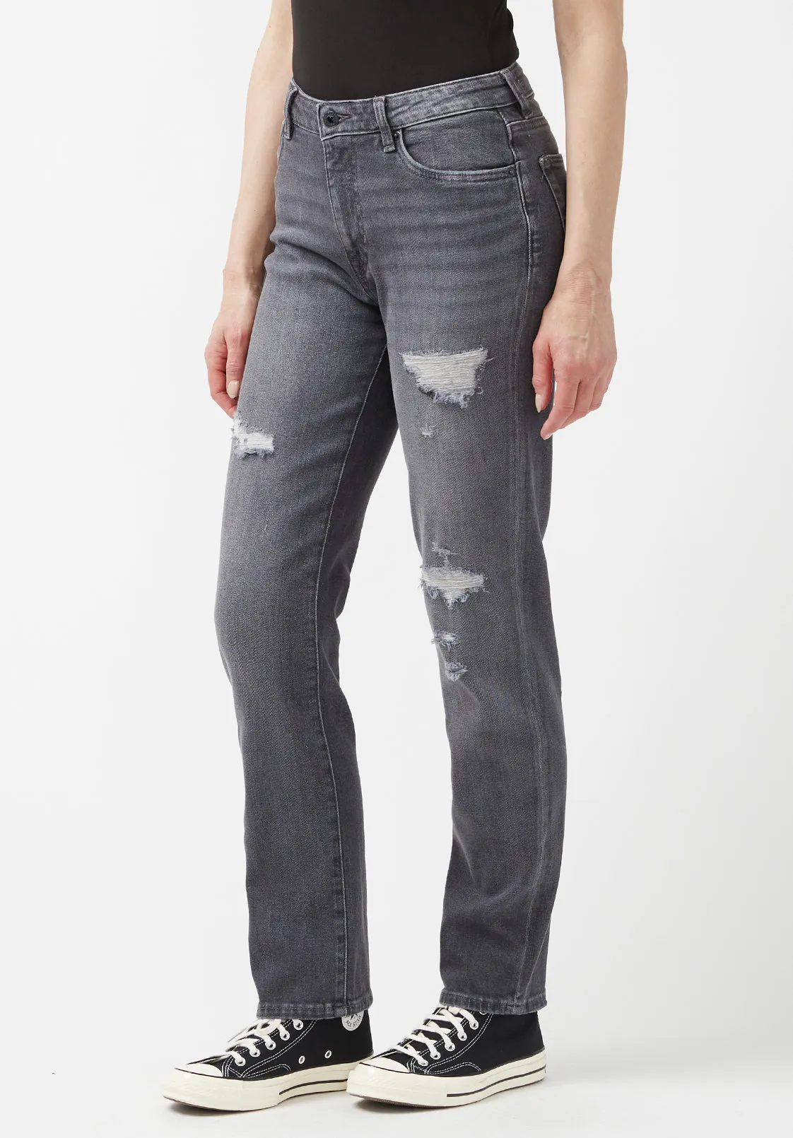 High Rise Straight Jayden Women's Jeans in Authentic Grey - BL15845 sold by Buffalo David Bitton product image thumbnail 3