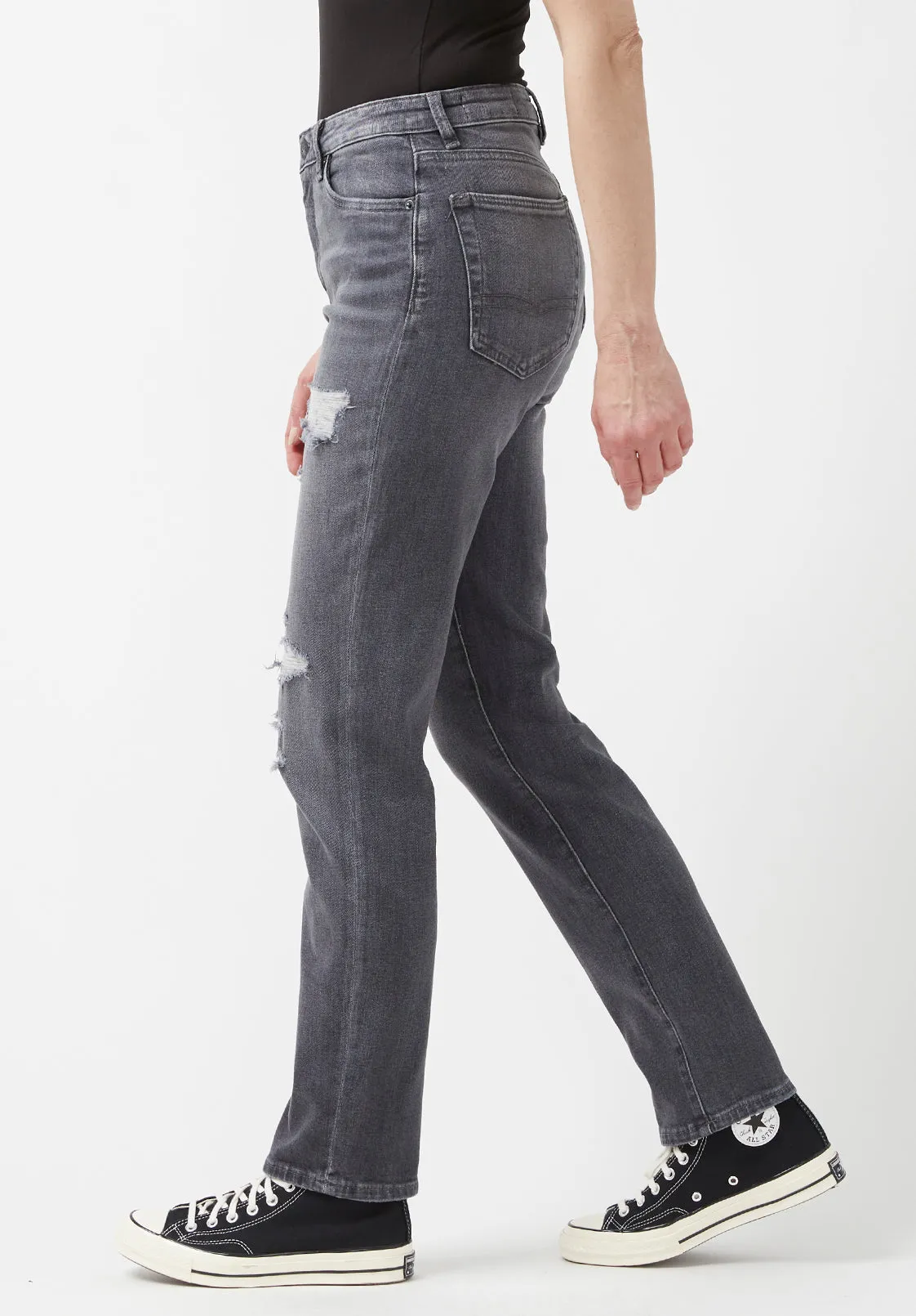 High Rise Straight Jayden Women's Jeans in Authentic Grey - BL15845 sold by Buffalo David Bitton product image thumbnail 4