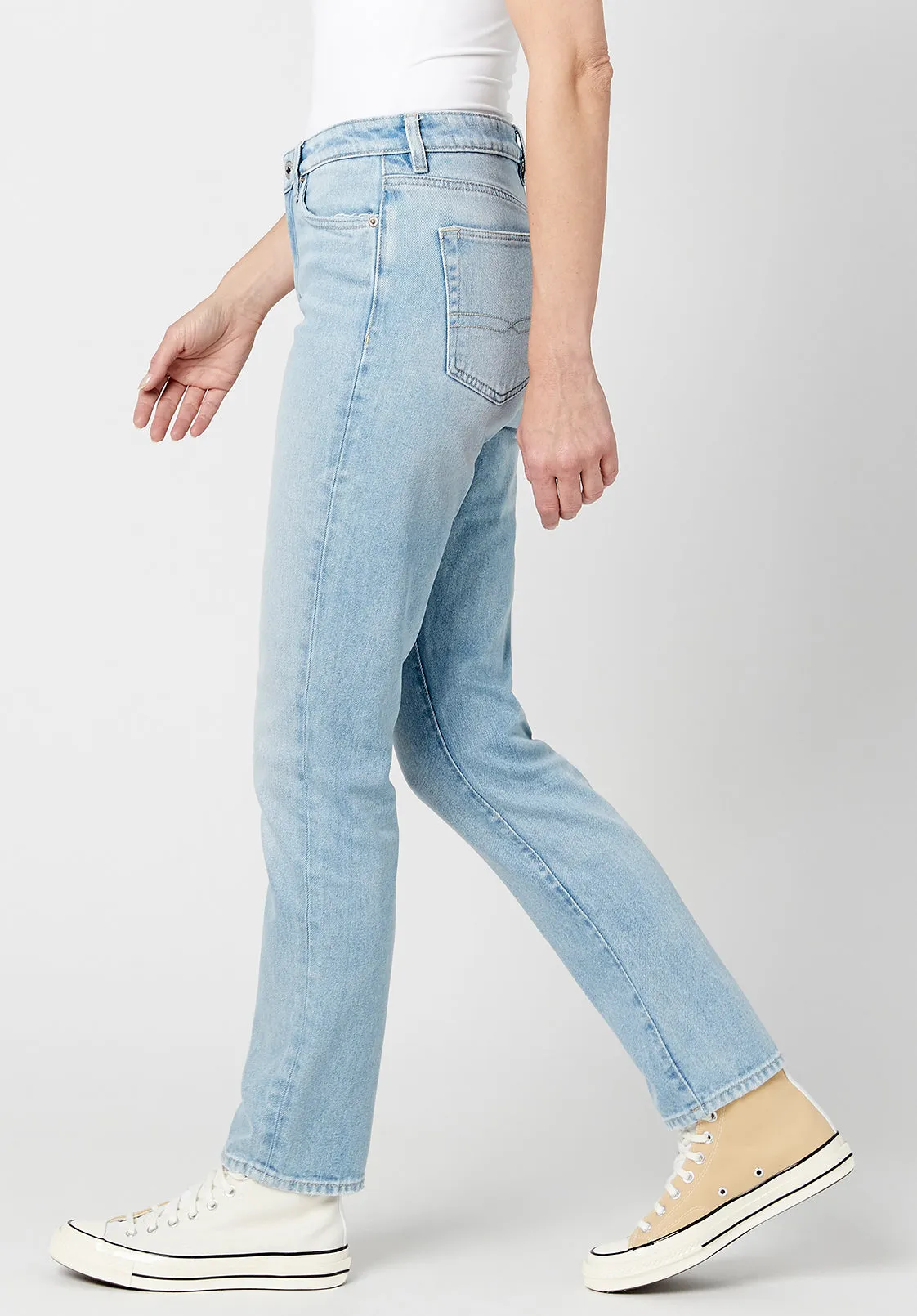 High Rise Straight Jayden Women's Jeans in Light & Soft Blue - BL15837 sold by Buffalo David Bitton product image thumbnail 4