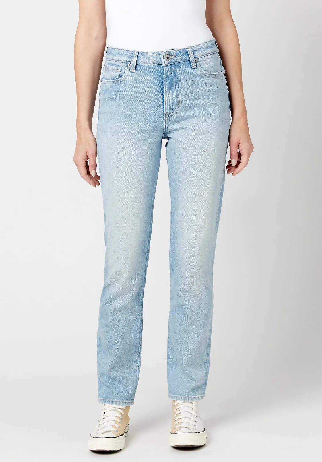High Rise Straight Jayden Women's Jeans in Light & Soft Blue - BL15837 sold by Buffalo David Bitton