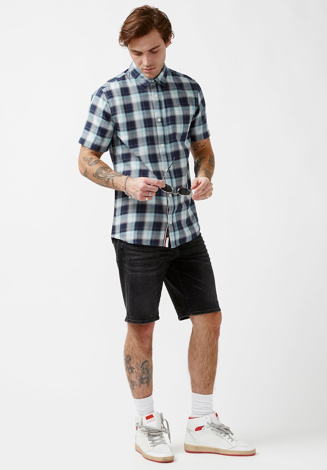 Sakof Sky Blue Short-Sleeve Men’s Shirt - BM24091 sold by Buffalo David Bitton product image thumbnail 5