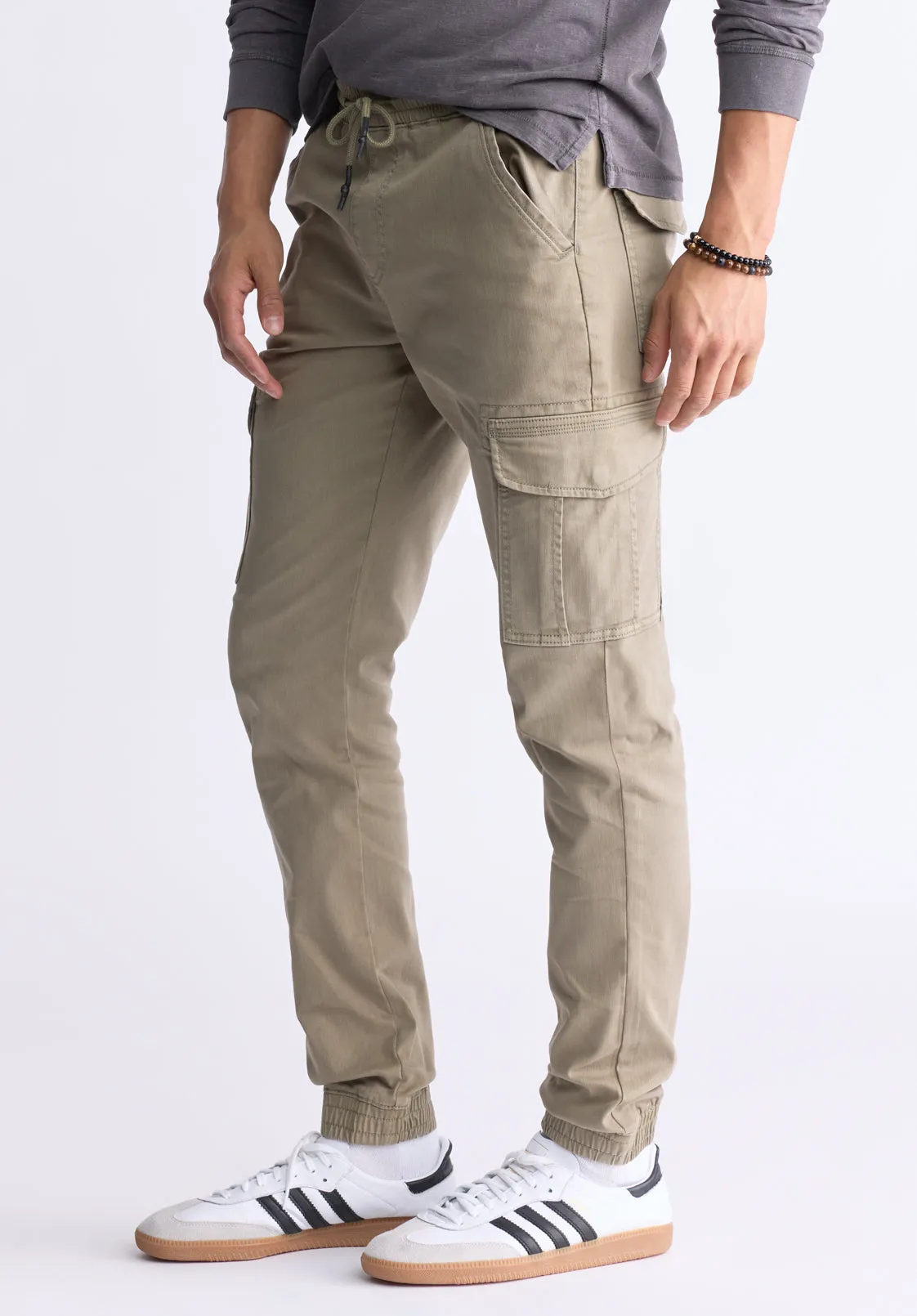 Tom Men's Cargo Jogger Pants, Olive Green - BM22930 sold by Buffalo David Bitton product image thumbnail 3