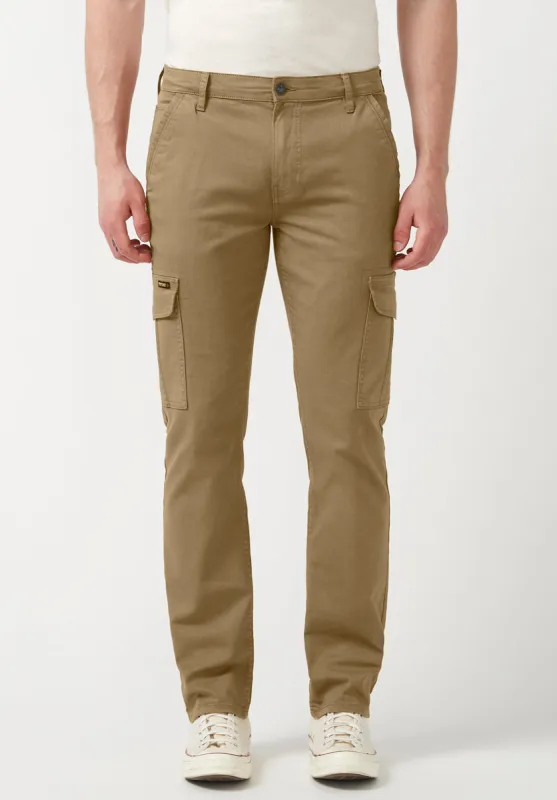 Cargo Joe Men's Straight Leg Pants in Dark Beige - BM22929 sold by Buffalo David Bitton