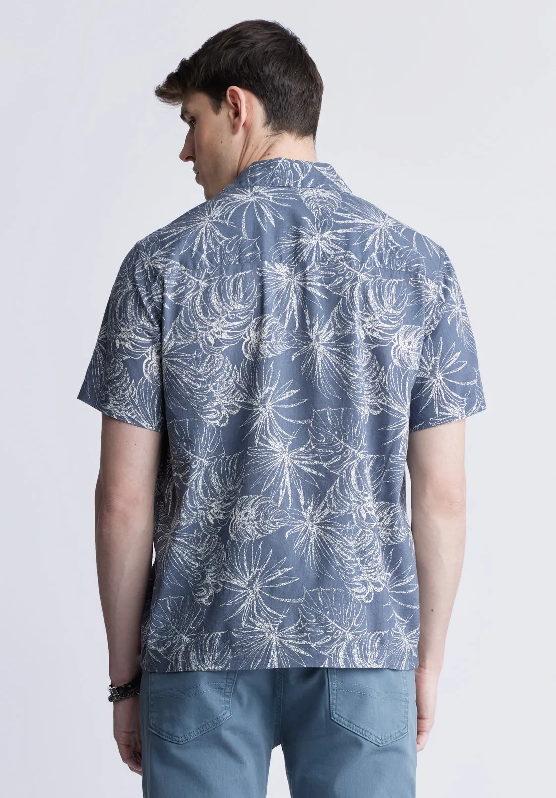 Suresh Men's Short Sleeve Camp Shirt, Mirage Blue - BM24293 sold by Buffalo David Bitton product image thumbnail 4