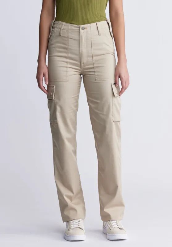 High Rise Jane Women's Loose Straight Pants in Beige - BL15975 sold by Buffalo David Bitton