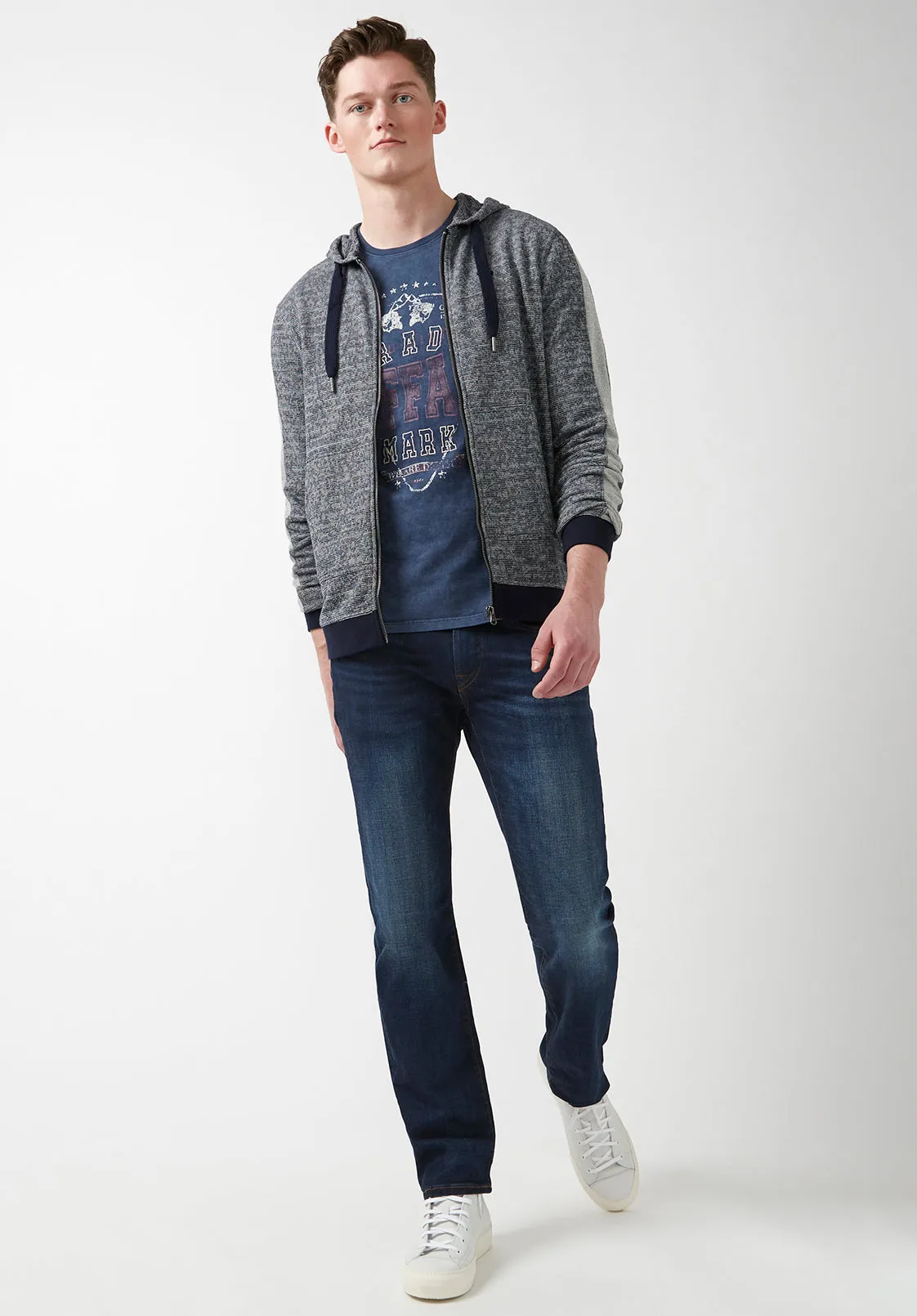 Fansa Men’s Full-zip Hoodie Sweatshirt in Navy - BM24067 sold by Buffalo David Bitton product image thumbnail 5