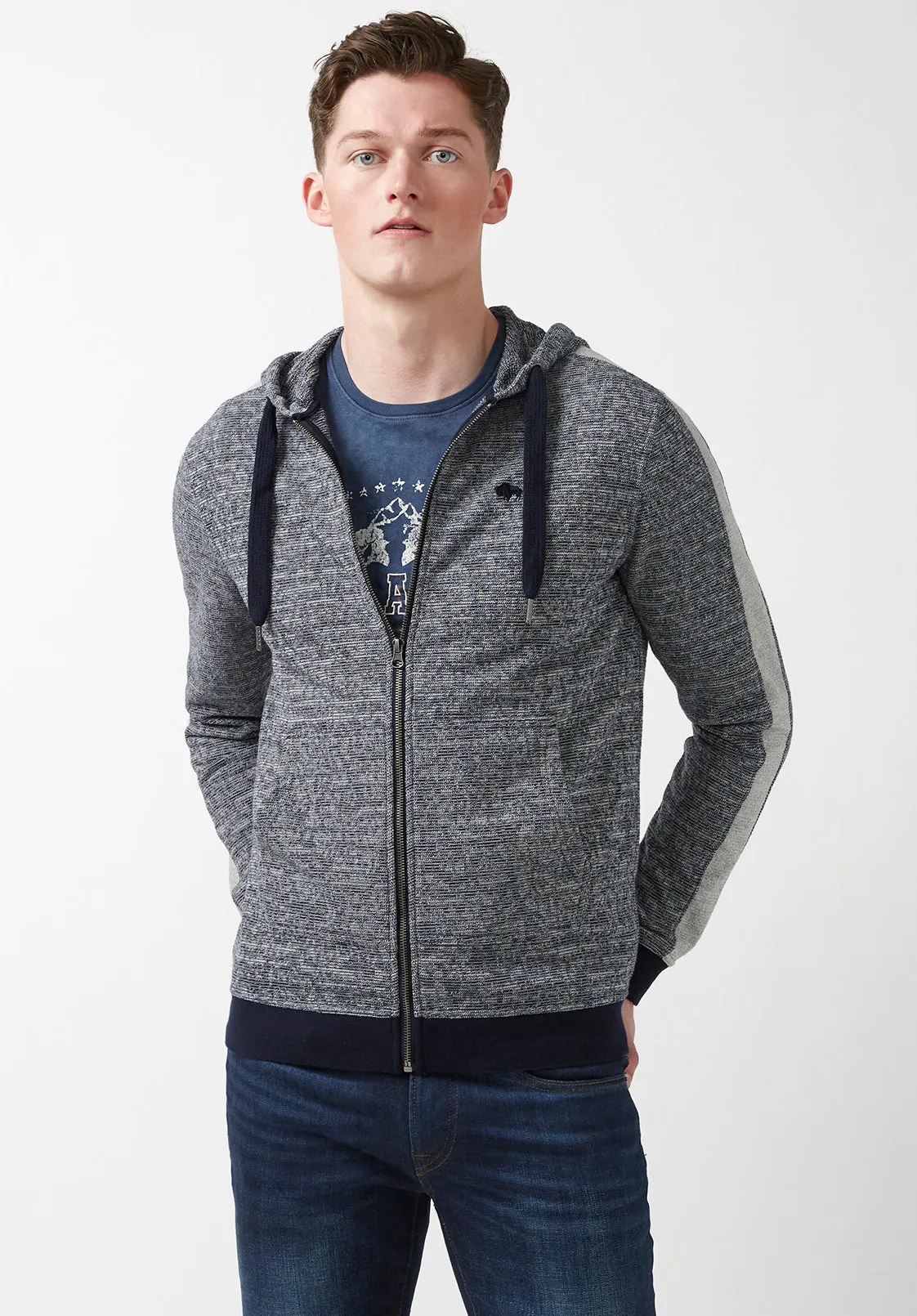 Fansa Men’s Full-zip Hoodie Sweatshirt in Navy - BM24067 sold by Buffalo David Bitton product image thumbnail 4