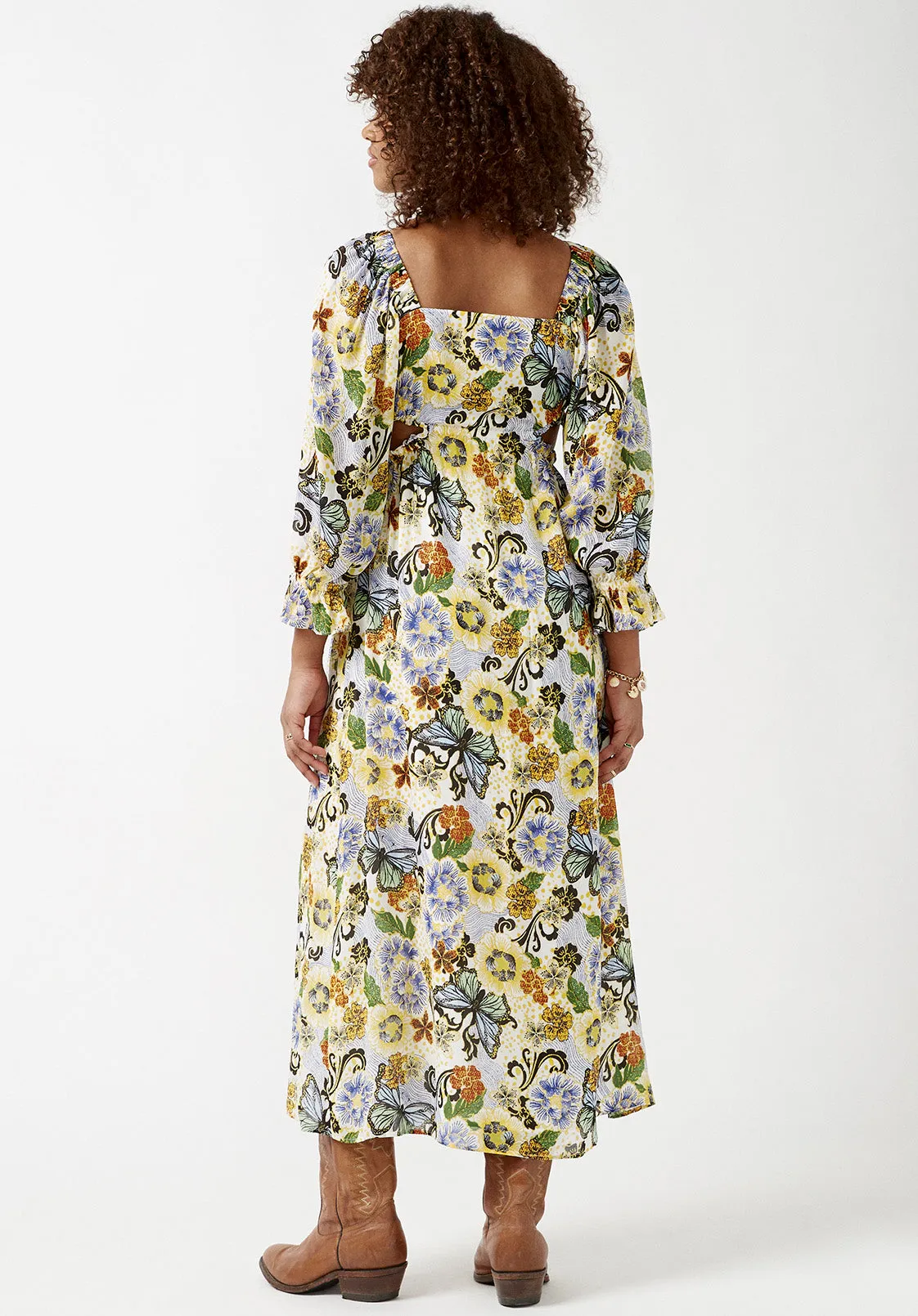 Kerry Butterfly Print Cut-Out Maxi Dress - WD0008S sold by Buffalo David Bitton product image thumbnail 2