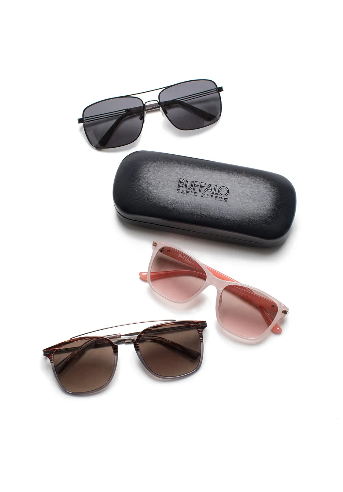 Rectangular Sunglasses in Matte Black - B0009SBLK sold by Buffalo David Bitton product image thumbnail 5