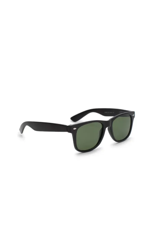 Rectangular Sunglasses in Matte Black - B0009SBLK sold by Buffalo David Bitton