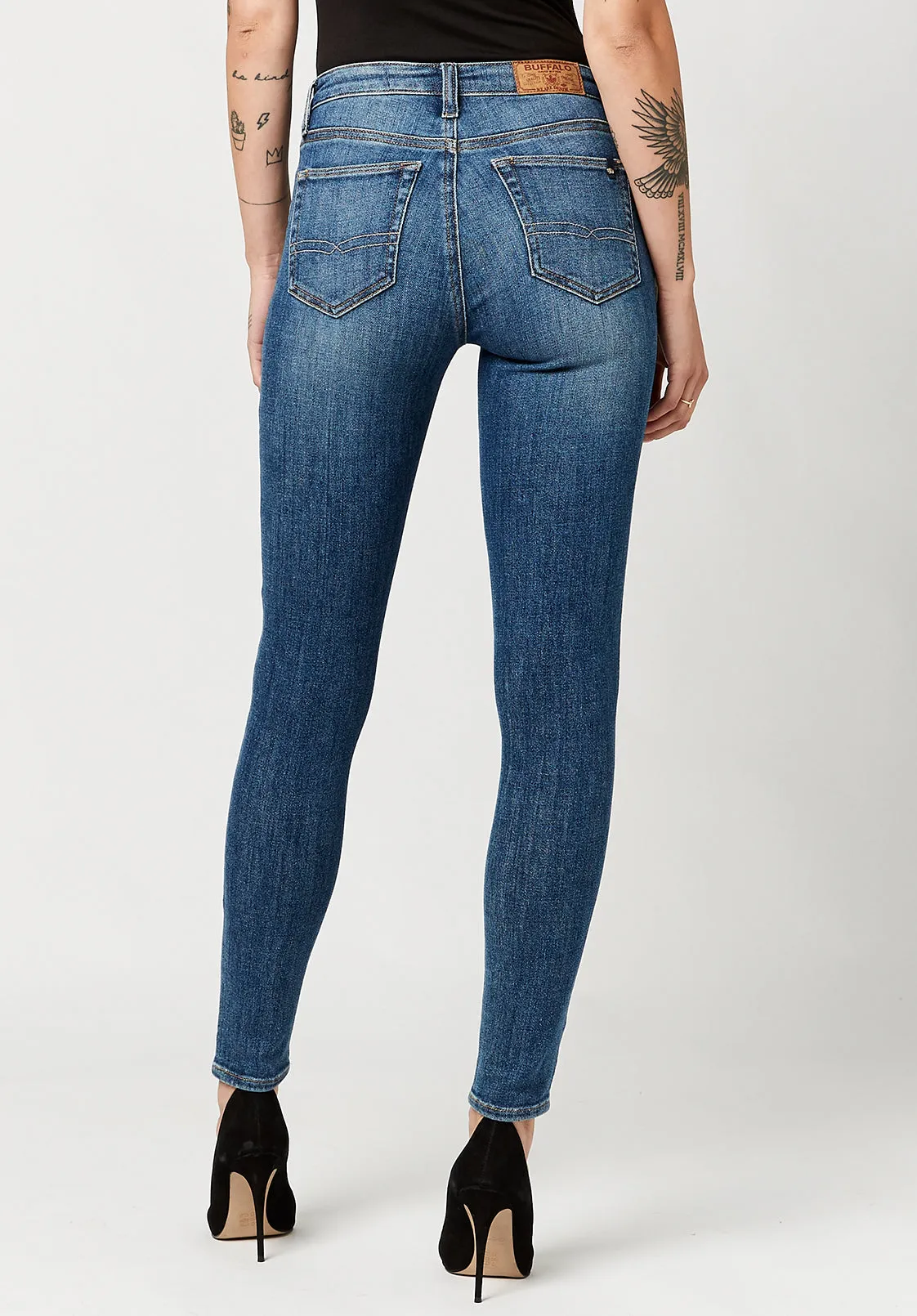 Mid Rise Skinny Alexa Women's Jeans in Sanded Mid Blue - BL15749 sold by Buffalo David Bitton product image thumbnail 2
