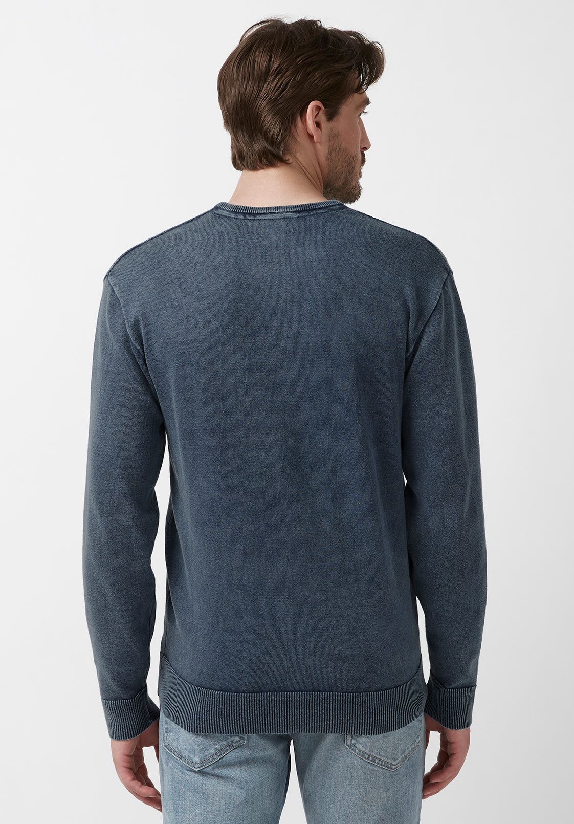 Woshat Men’s Sweater in Navy - BM24063 sold by Buffalo David Bitton product image thumbnail 3