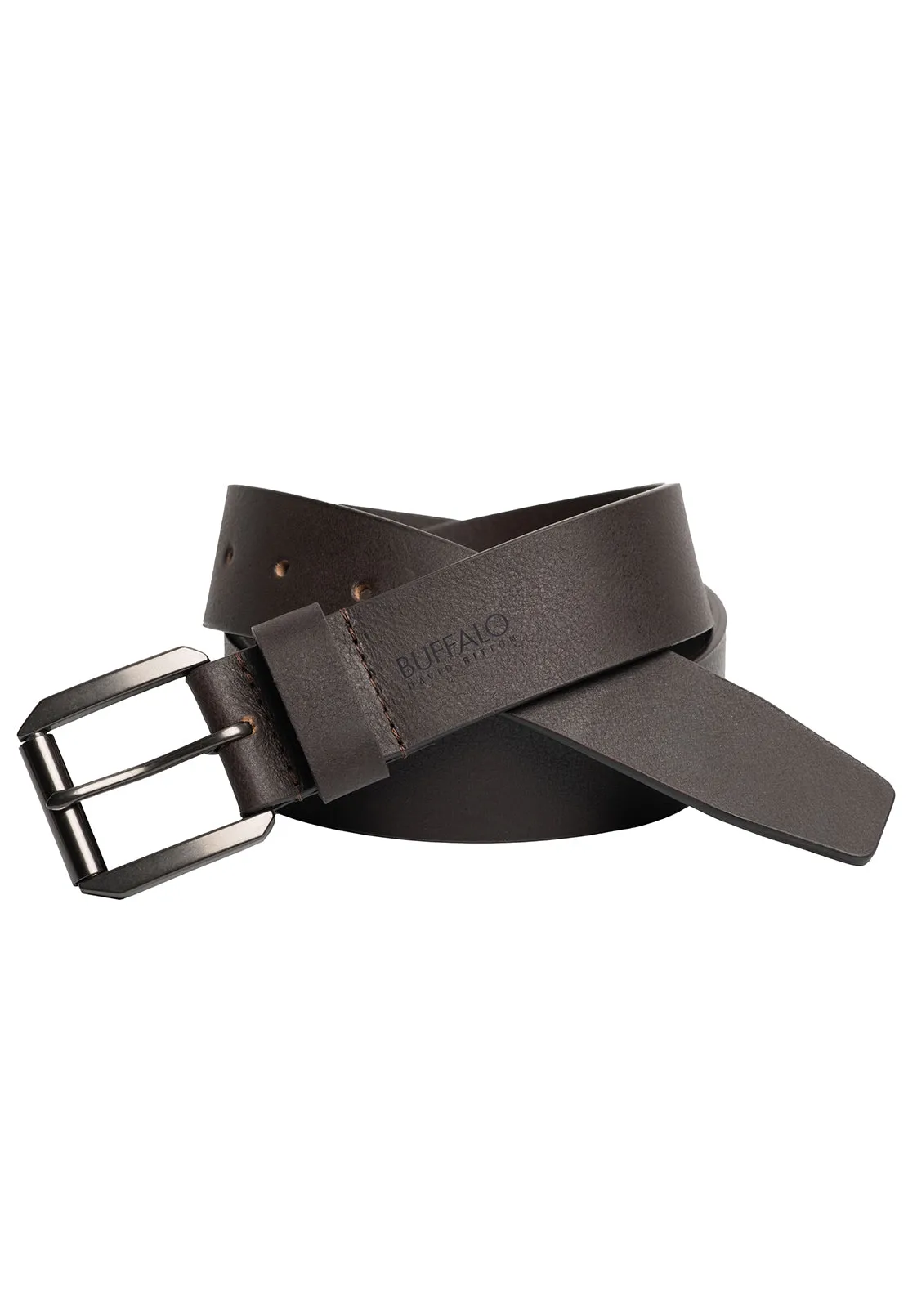 Full Grain Brown Buffalo Leather Belt with Blackened Finish - BB1004C13 sold by Buffalo David Bitton
