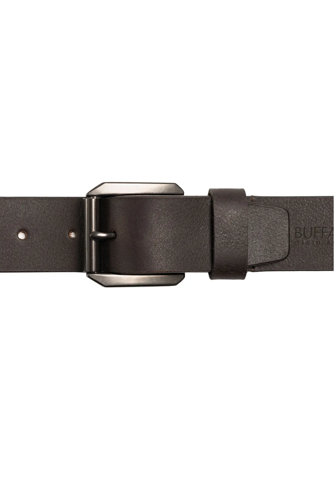 Full Grain Brown Buffalo Leather Belt with Blackened Finish - BB1004C13 sold by Buffalo David Bitton product image thumbnail 3