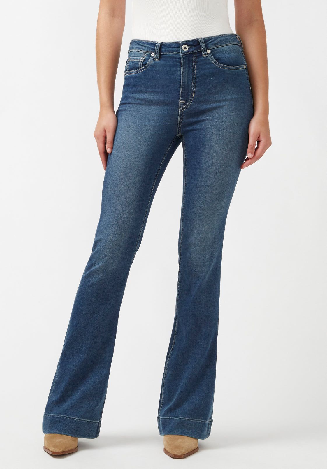 Joplin High Rise Flared Women's Jeans in Blue - BL15942 sold by Buffalo David Bitton