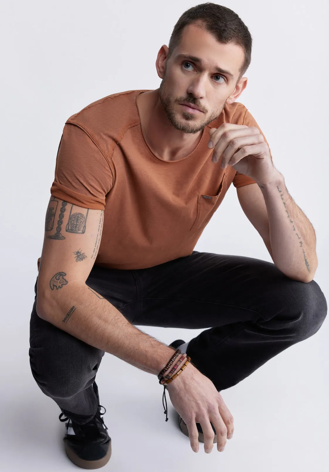 Kamizo Men's Pocket T-shirt in Mocha Brown - BM24346 sold by Buffalo David Bitton product image thumbnail 5