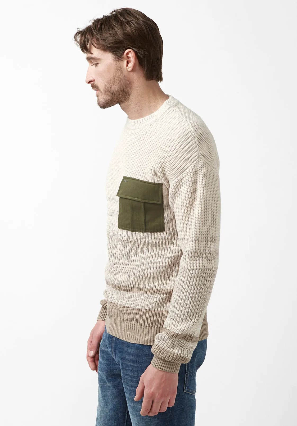 Walima Men’s Sweater in Beige - BM24058 sold by Buffalo David Bitton product image thumbnail 4