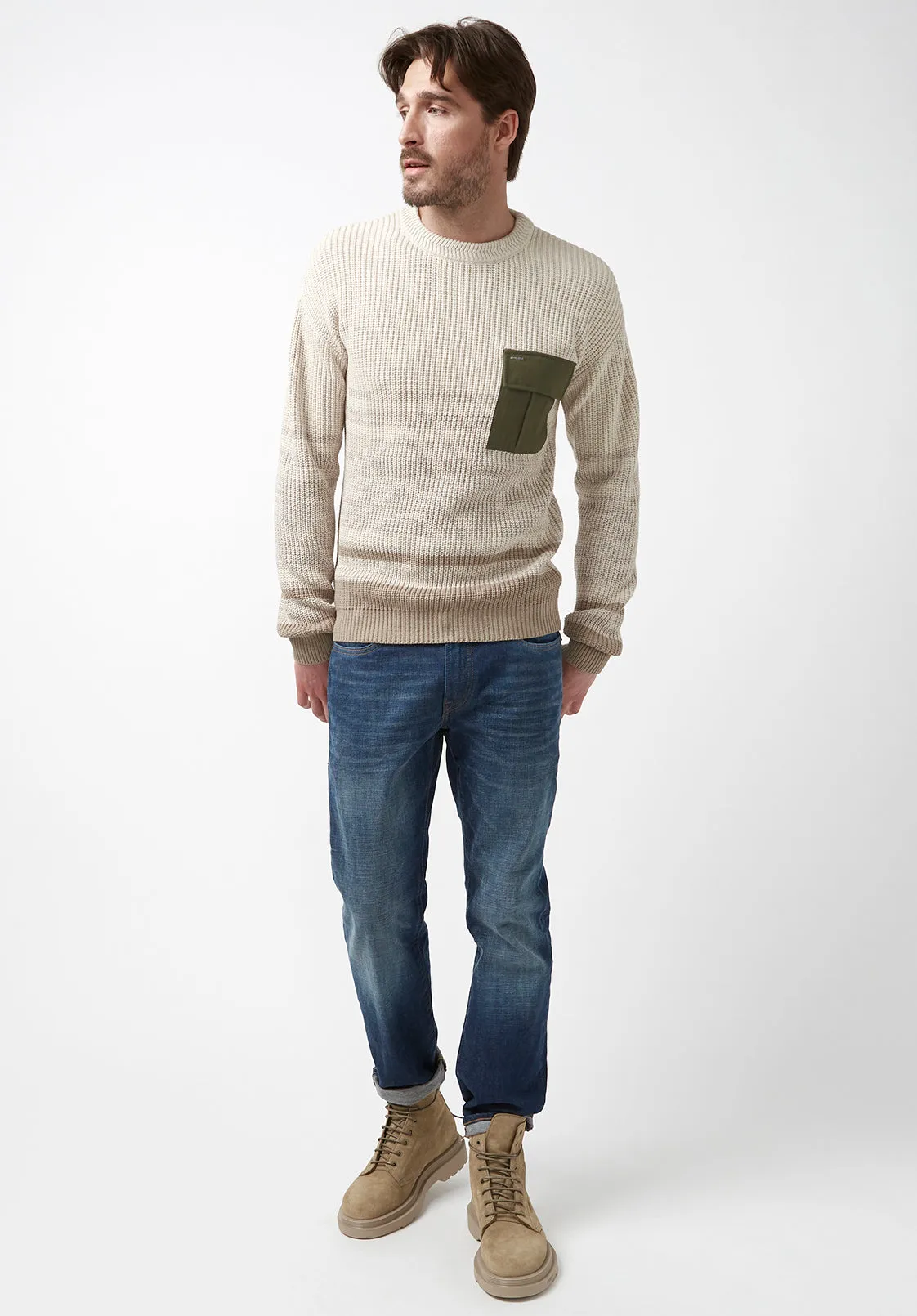 Walima Men’s Sweater in Beige - BM24058 sold by Buffalo David Bitton product image thumbnail 5