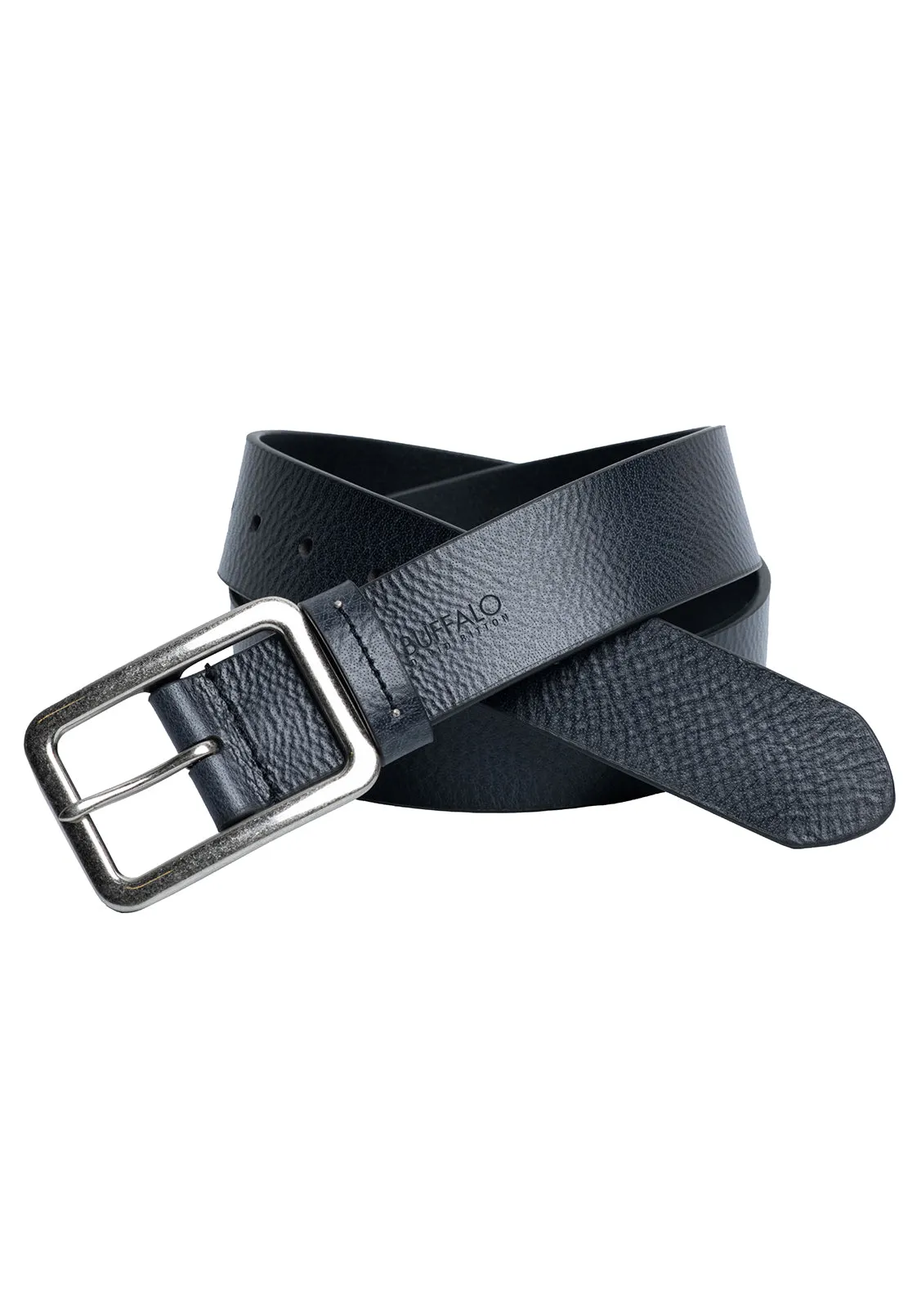 Textured Full Grain Black Buffalo Leather Belt - BB1002C04 sold by Buffalo David Bitton