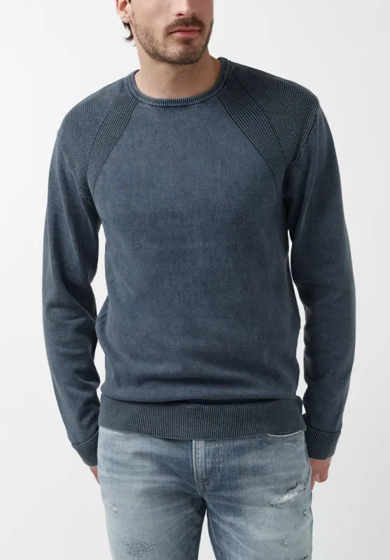Woshat Men’s Sweater in Navy - BM24063 sold by Buffalo David Bitton