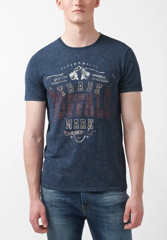 Tabess Men’s T-shirt in Dark Blue - BM24174 sold by Buffalo David Bitton