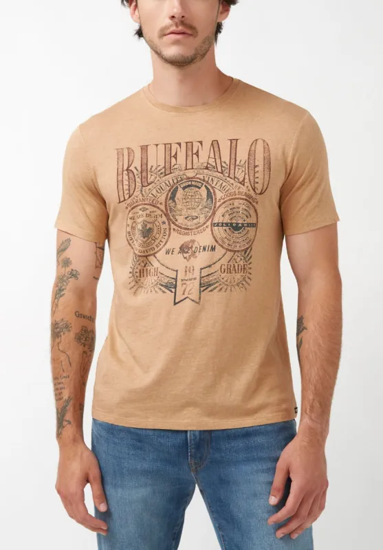 Talles Men's Graphic T-Shirt in Tan - BM24260 sold by Buffalo David Bitton